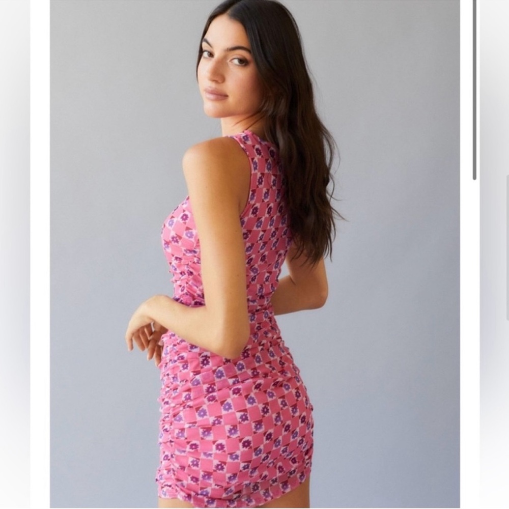 Pink Floral Sleeveless Dress